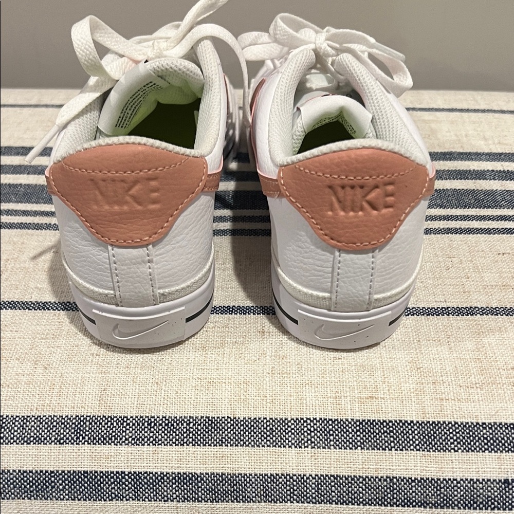Nike Women's White and Peach Sneakers - Picture 5 of 6